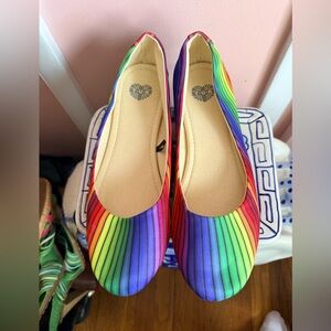 T.U.K. rainbow ballet flats. Size 12. Never worn.